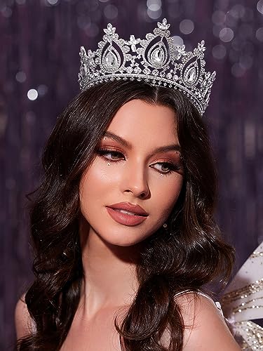 Queen Crown Tiara for Women - Quinceañera Princess Tiara in Silver