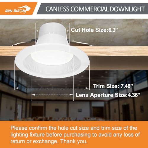 6 Inch LED Recessed Light with J-Box - Dimmable, 3 CCT, 120-277V, 4 Pack