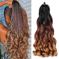 French Curly Braiding Hair 22 Inch Ombre Synthetic Extensions - 7 Packs