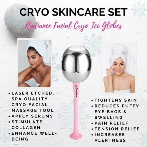 Facial Ice Globes for Skin Care - Cryo Face Roller for Depuffing & Anti-Aging