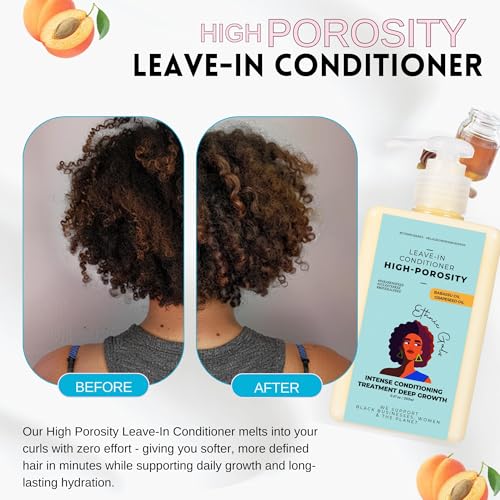 Ethnic Gals High Porosity Leave-In Conditioner with Shea Butter & Aloe - Moisturizing Curl Hydration for Natural Hair - 9.5 fl oz