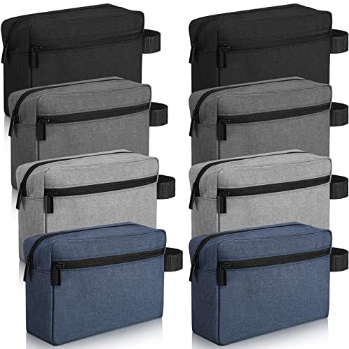 8-Piece Water-Resistant Men's Travel Toiletry Bags Set with Handles