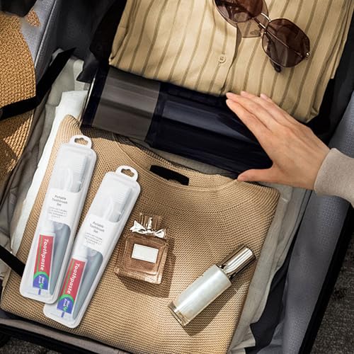 10-Pack Travel Toothbrush Kit with Case, Soft Bristle, Toothpaste & Floss Picks