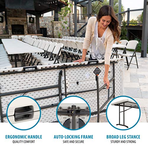 6-Foot Commercial Fold-in-Half Table - Almond, Indoor & Outdoor