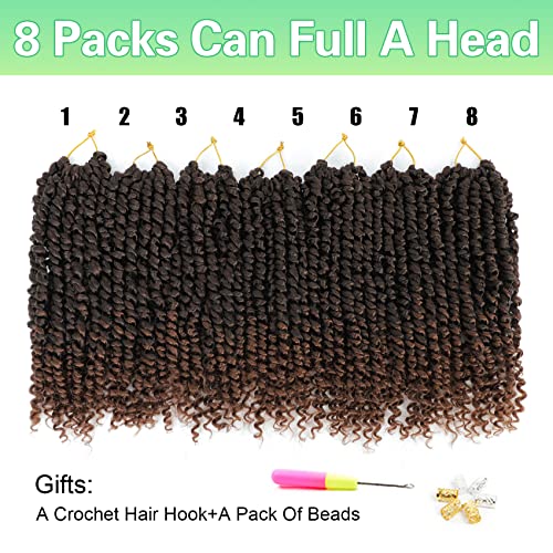 Ameli 10 Inch Passion Twist Crochet Hair 8 Packs Pre Looped for Black Women T30