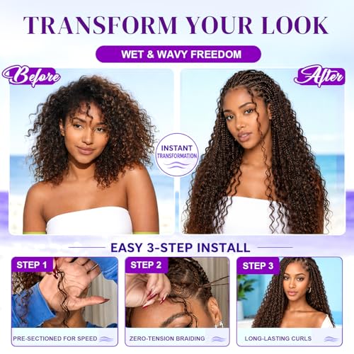 Boho Human Hair Braiding Extensions - 14 Inch #1B Natural Black, 3 Bundles