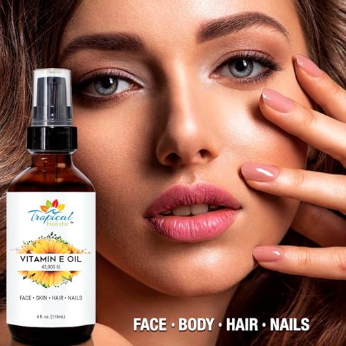 Organic Vitamin E Oil for Skin, Hair & Scar Treatment - 4 fl oz, 43,000 IU