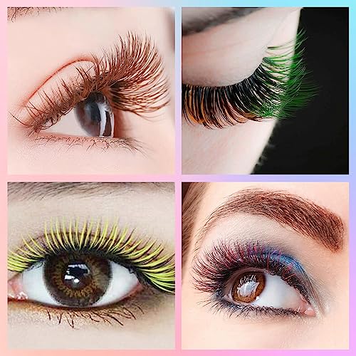 TDANCE Colorful Lashes Extension Mixed Length Tray Colored Eyelash Extensions Professional Salon Use(Brown-0.07-CC,8-15 mm)
