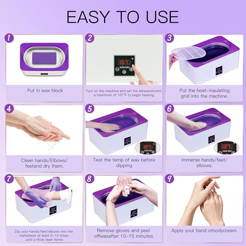 Paraffin Wax Machine for Hands & Feet 4000ml Large Capacity Spa Kit with Gloves & Booties