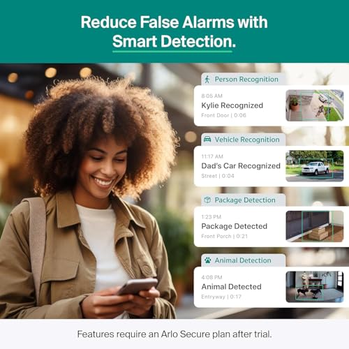 Wireless Outdoor Security Cameras 2-Pack with Battery, Color Night Vision, Two-Way Audio, Person & Vehicle Detection, White – 2 Cameras + 1-Month Secure Plan Trial