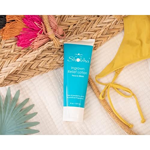 Shobha Ingrown Relief Lotion ? One-Step Ingrown Hair Treatment ? Post Waxing Hair Bump Remover - Skin Care Product for After Face, Body and Bikini Hair Removal, 8 oz