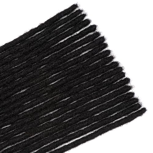 0.4CM Human Hair Dreadlock Extensions 10 Inch - Natural Locs for Men & Women