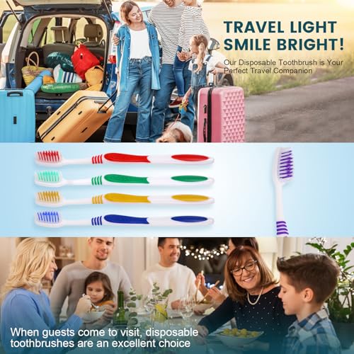 Navona 600 Pack Disposable Toothbrushes Bulk Individually Wrapped for Travel and Family Use – Soft Bristles, Ergonomic Handle