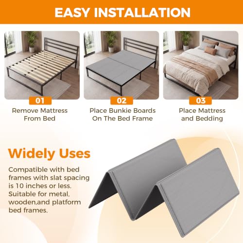 Queen Size Bunkie Board 60x80 Support for Mattress Under Bed, Gray - Heavy Duty