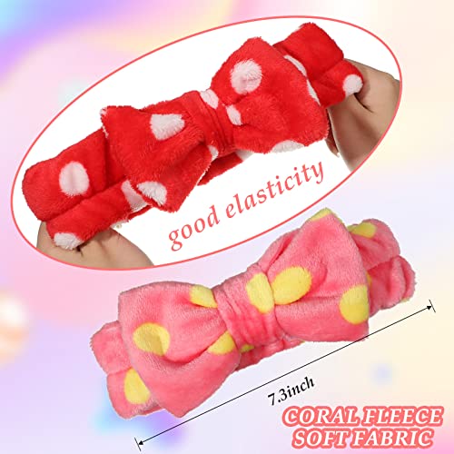 36-Pack Soft Plush Face & Hair Headbands with Bow Design for Makeup & Spa