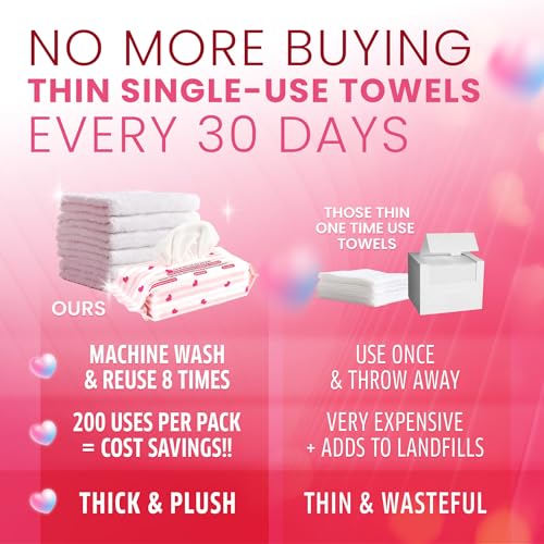 Reusable Makeup Remover Towels - Ultra Soft Face & Body Cloths, 25 Count