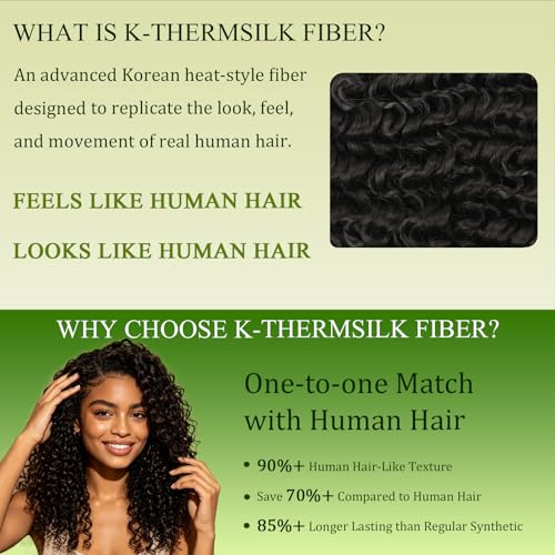 Pre-Looped Burmese Curly Crochet Hair 18 Inch - 8 Packs 120 Strands 1B#