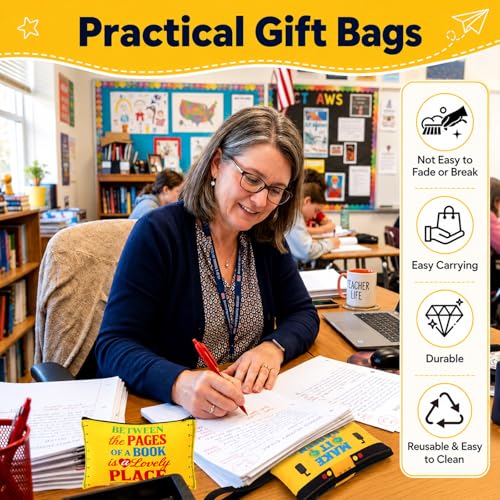 Teacher Appreciation Makeup Bags Set - 24 Stylish Cosmetic Pouches for Back to School