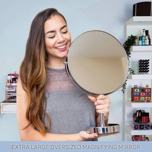 Mirrorvana XXL Double Sided 3X Magnifying Makeup Mirror with Stand - 17x11 Inches