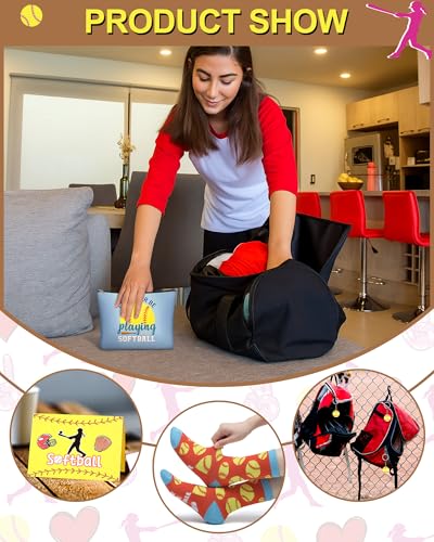 Softball Gift Set with Socks, Bags, Keychains & Greeting Cards — 48 Pieces for Team Celebrations