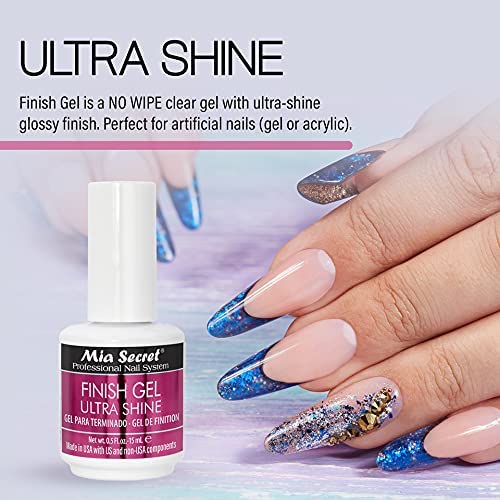 Mia Secret Mini UV Gel Top Coat 0.75 Fl Oz - Ultra Shine High Gloss Nail Finish