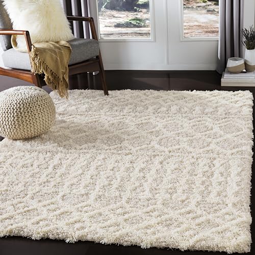 Livabliss Moroccan Shag Area Rug 5'3" x 7'3" Beige Modern Home Decor