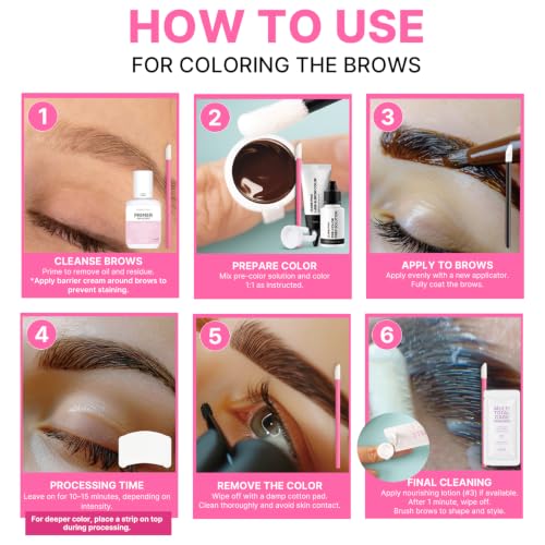 Lash Lift and Color Kit for Eyelashes & Eyebrows - Black, Fades 1-2 Weeks, Vitamin C Formula - Variation: Black