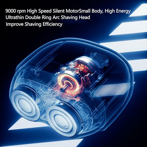 Mini Waterproof Electric Shaver for Men - Portable USB-C Razor for Travel & Home, Blue