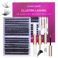 Ocean Pearl Lash Clusters 320pcs 3D Thick Lash Clusters kit 60D+80D Lashes,Eyelashes,Lash Extension Kit,Eyelash Clusters with lash adhesive+sealer+remover+tweezers,Lashes Clusters Eyelash Extensions