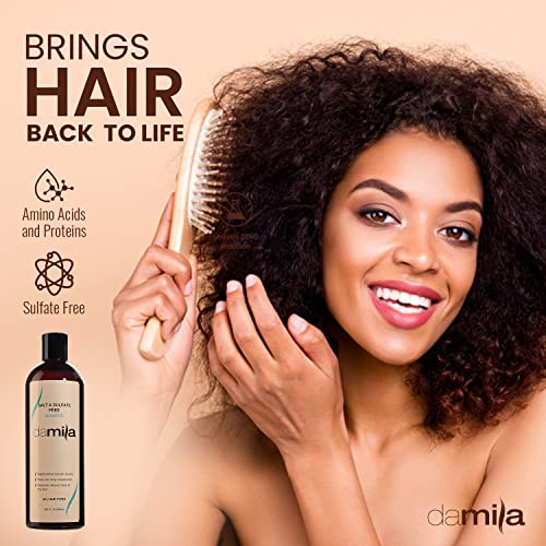 Damila Salt & Sulfate Free Shampoo for Keratin & Color Treated Hair - 33.8 Fl Oz - Damaged, Frizzy, Curly, Dry - Pack of 1