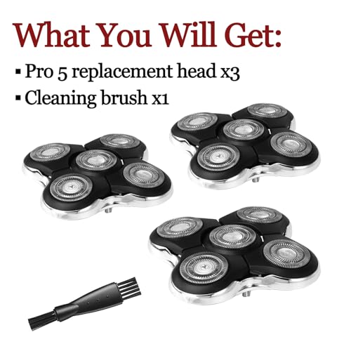 Gorlent 3 Pack Replacement Shaver Heads for Remington Balder Pro XR7000, Dual Track Smooth Close Shave