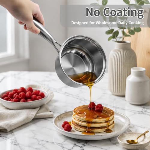 18-Piece Stainless Steel Cookware Set with Nonstick Pots & Pans - Includes Lids & Handles
