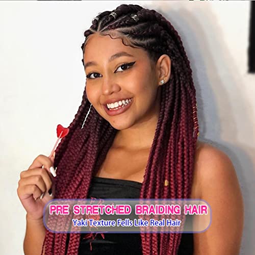 Fairise 26 Inch 8 Pack Ombre Pre Stretched Braiding Hair Yaki Textures - Natural & Soft