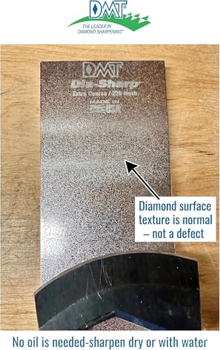 DMT Dia-Sharp Fine Bench Stone - Diamond Knife Sharpener for Kitchen & Workshop - 8x3x0.38 Inches