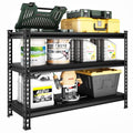 Heavy Duty 3-Tier Garage Shelving Unit - Black, 40W x 18D x 36H, Adjustable Storage