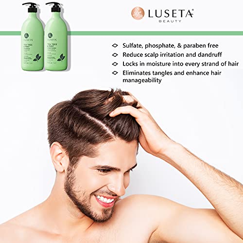 Luseta Tea Tree and Mint Shampoo for All Hair Types - Nourishing 33.8 Oz