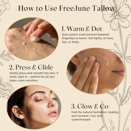 Beef Tallow for Skin Balm with Honey - 5.3 OZ Nourishing Moisturizer - Honey Variation