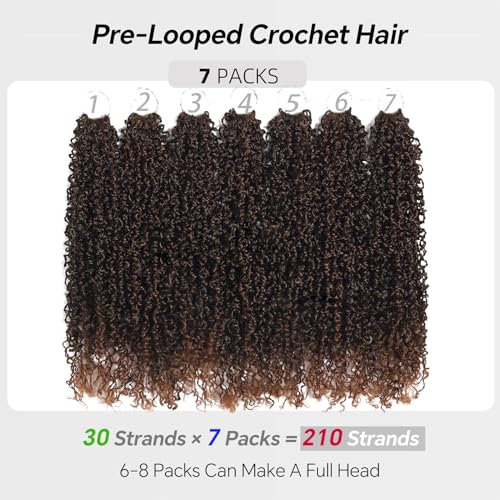 T30 14 Inch Crochet Hair 7 Packs Yanky Twist Pre-Looped Fluffy Curly Braids