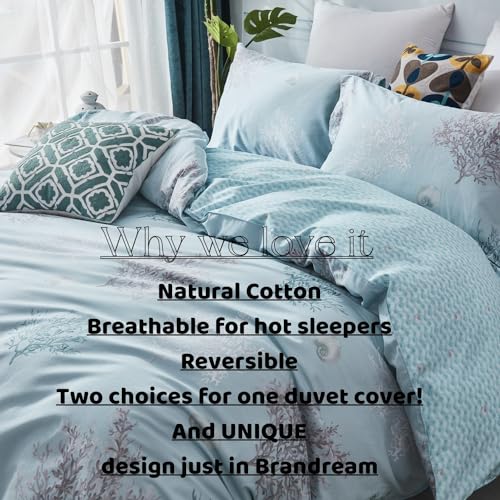 Coastal Beach Bedding Set King Coral Seashell Reversible Duvet Cover 3-Piece