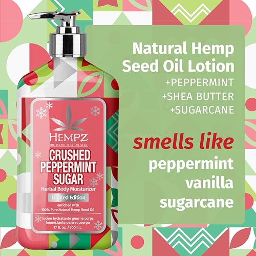 Hempz Peppermint Body Lotion & Lip Balm Gift Set - Holiday Scent