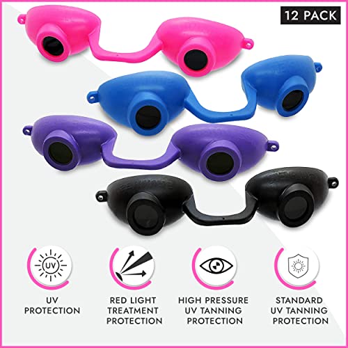 UV Red Light Tanning Bed Goggles - Super Sunnies Flexible Pink/Blue/Black/Purple