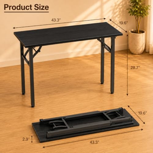43.3-Inch Foldable Computer Desk - No Assembly Dark Oak Portable Office Table Variation of THIS listing