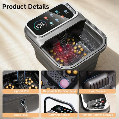 AAOBOSI Electric Foot Spa with Heat, Massage & Bubbles - Home Relaxation