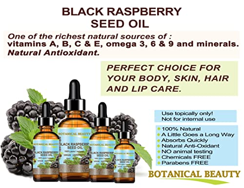 Black Raspberry Seed Oil - Pure Natural Cold Pressed Face, Skin, Hair, Lip & Nail Care (2 Fl Oz) - Undiluted Virgin Oil