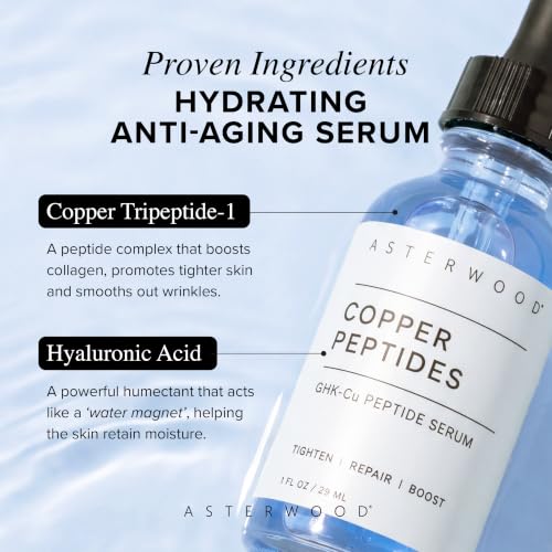 Copper Peptides Serum for Face 2 Fl Oz - Hydrating Anti-Aging Skin Treatment