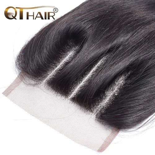 QTHAIR 18A 4x4 Body Wave HD Lace Closure (Natural Color, 10",3 Part)