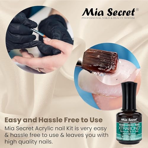 Mia Secret Acrylic Nail Kit/set For beginners - Nails Kit With Pink Acrylic Powder and Clear Acrylic Powder With Everything - Starter Kit de U?as Acrilicas Mia Secret - U?as Completo