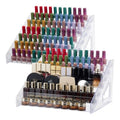2 Pack Acrylic Nail Polish Organizer Holder Rack 7 Tiers, Clear Display Stand for Bottles & Makeup
