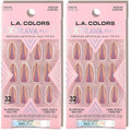 L.A. COLORS Extrava Nails Almond Nail Tip Kit, Level Up CNT678 (Pack of 2)