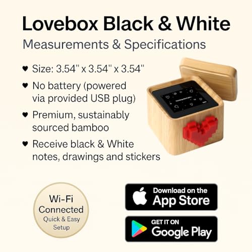Lovebox Black & White Messaging Device - Send Love Notes & Drawings